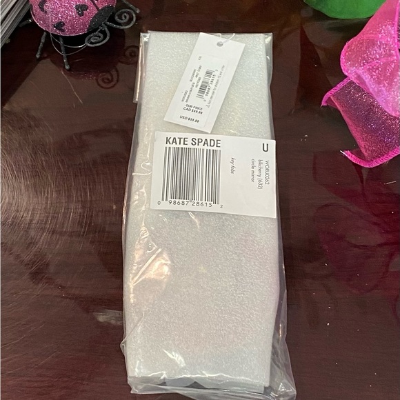 NWT KATE ♠️ SPADE LEATHER KEY CHAIN / FOB IN BLACK CHERRY WITH MIRROR - Picture 3 of 6